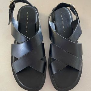 NWOT ZARA Trafaluc Black Sandals, size 9 EU (40)